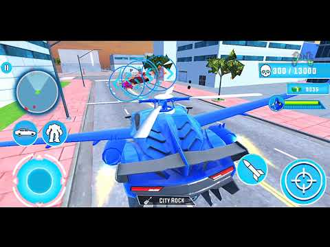 Flying Car Robot Transform Game: Police Robot Car Transformation - Android Gameplay