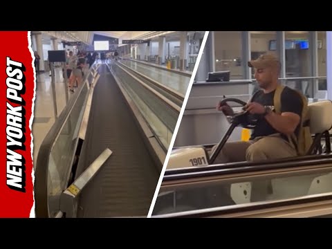 Wild video shows drunk Wyoming man taking golf cart joy ride in Buffalo airport