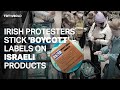 Irish protesters add ‘boycott’ stickers on products Israel made in occupied Palestine