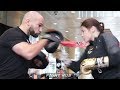 KATIE TAYLOR THROWS BOMBS AT HER MADISON SQUARE GARDEN OPEN WORKOUT