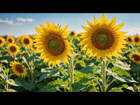 Yellow Sunflowers in 4K UHD Relax Video | 4k video nature sounds #4KUHD #RelaxVideo #viralvideo