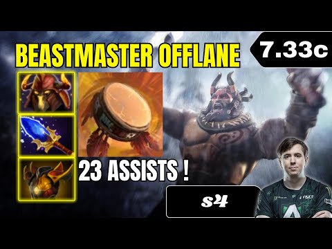 PATCH 7.33c - s4 Beastmaster Offlane Gameplay - Dota 2 Full Match Gameplay