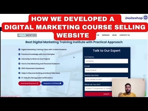 Digital Marketing Course Website — client website video