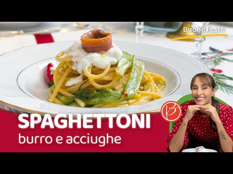 Spaghettoni burro e acciughe con burrata e puntarelle -Christmas Edition - Benedetta Parodi Official
