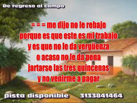DE REGRESO AL CAMPO TOCAYO VARGAS LETRA KARAOKE