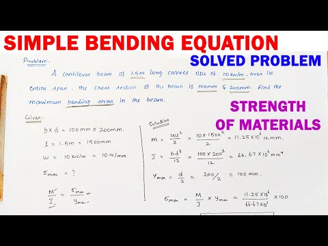 strength of materials solved problems | simple bending equation | maximum bending stress problem