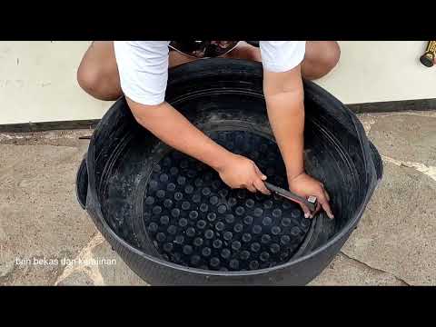Membuat bak air dengan ban mobil radial bekas
