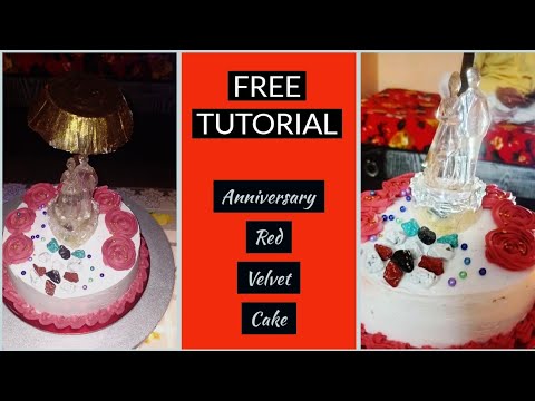 # video 1 . Online tutorial of  Anniversary red velvet Cake || ghar bethe cake banana sikhe