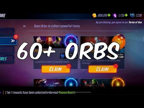 60 + Orb Opening - Premium Orbs, Wasp Orb, Blitz Orbs & More - Marvel Strike Force