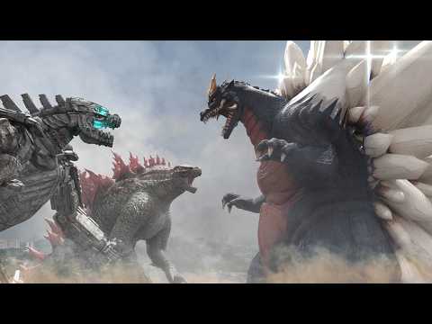 Space Godzilla vs Godzilla evolved, mecha Godzilla SUPERNOVA in life active
