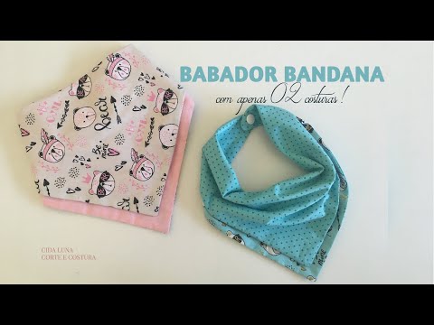 Babador Bandana Com Apenas 02 Costuras - Cida Luna