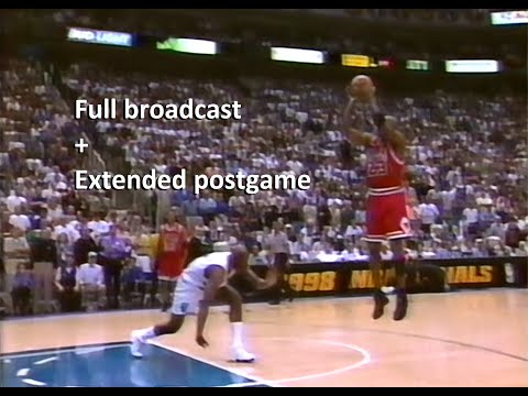 1998 NBA Finals, Game 6, Chicago Bulls vs Utah Jazz (HD) full broadcast + extended postgame coverage