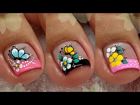 Decora tus UÑAS FÁCIL Y MUY BONITAS | UÑAS de PIES DECORADAS