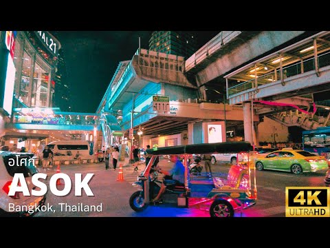 Night Walk 4K UHD – Asok area, Sukhumvit Soi 21 – 11 | Bangkok, Thailand