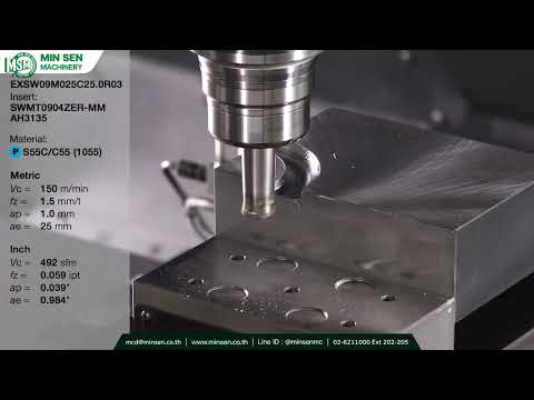MillQuadFeed - New generation of high feed milling cutter with versatility and long life - MIN SEN