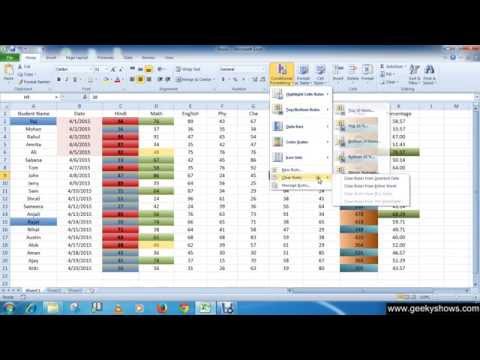 Microsoft Office Excel 2010 Conditional Formatting