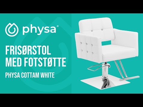 video - Frisørstol med fotstøtte - setehøyde 45 - 55 cm - 150 kg -150 kg - hvit