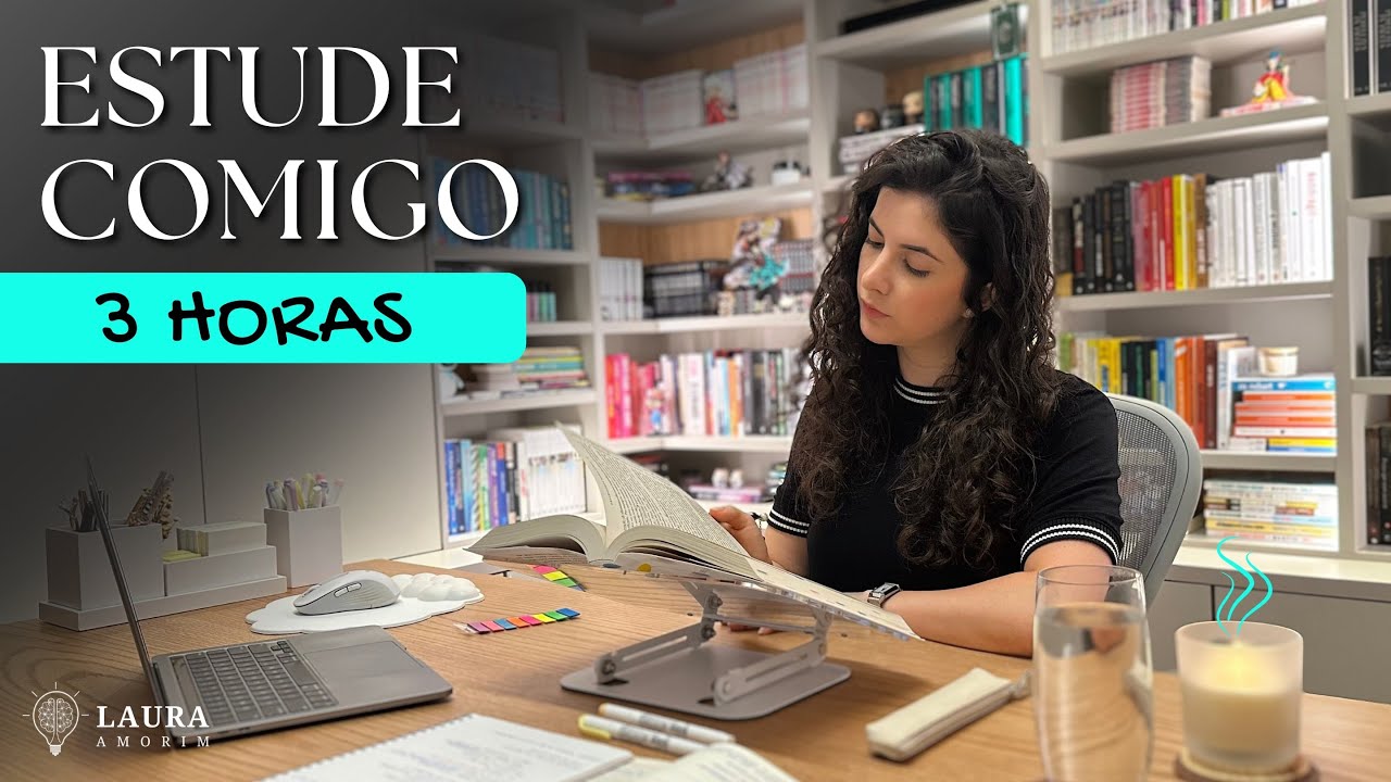Estude comigo em TEMPO REAL (3 horas) #414 | Study with me | Laura Amorim