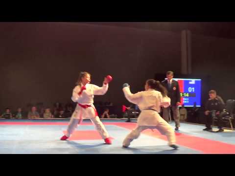 2015 USANKF 14-15 Elite Cadet Female -47kg Eva Alexander vs Madison Malone