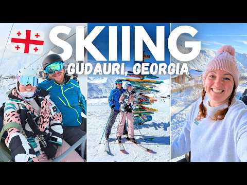 SKIING VLOG! ⛷️ Gudauri, Georgia 🇬🇪 affordable ski resort Europe, night skiing & BEST blue runs 🎿