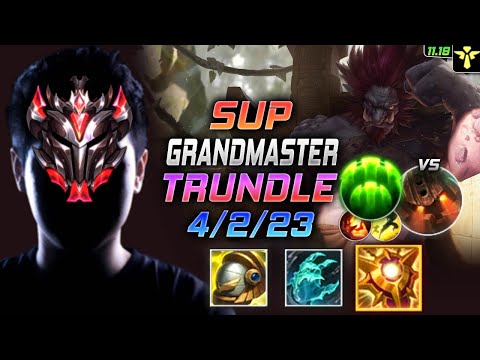 GrandMaster Trundle Support vs Nautilus - 천상계 장인 서폿 트런들 템트리 룬 증사 수호자 トランドル Трандл - LOL KR 11.19