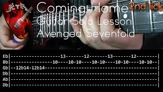Coming Home Guitar Solo Lesson - Avenged Sevenfold (with tabs)
