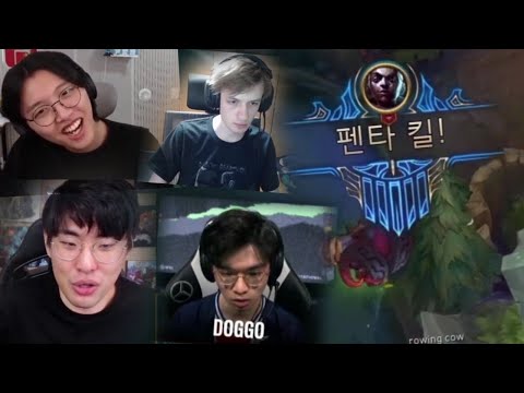 1v5 Clean Pentakills! - Random Stream Highlights (Translated)