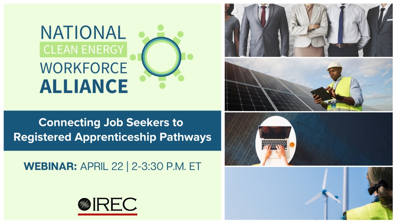 Clean Energy Workforce Alliance Webinar Connecting Job Seekers to Registered Apprenticeship Pathways