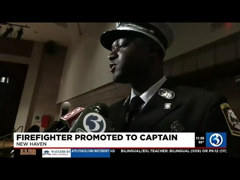 New Haven firefighter critically injured on the job moving up in rank