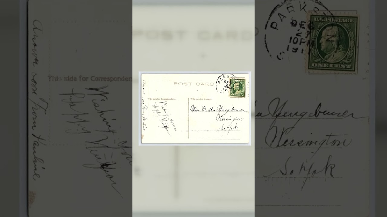 P. Sander New Year Postcard, Divided Back, 1911, Parkersburg WV Video