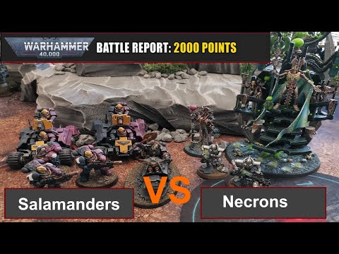 Warhammer 40k Battle Report: Salamanders vs. Necrons 2000 Pkt 9.Edi deutsch