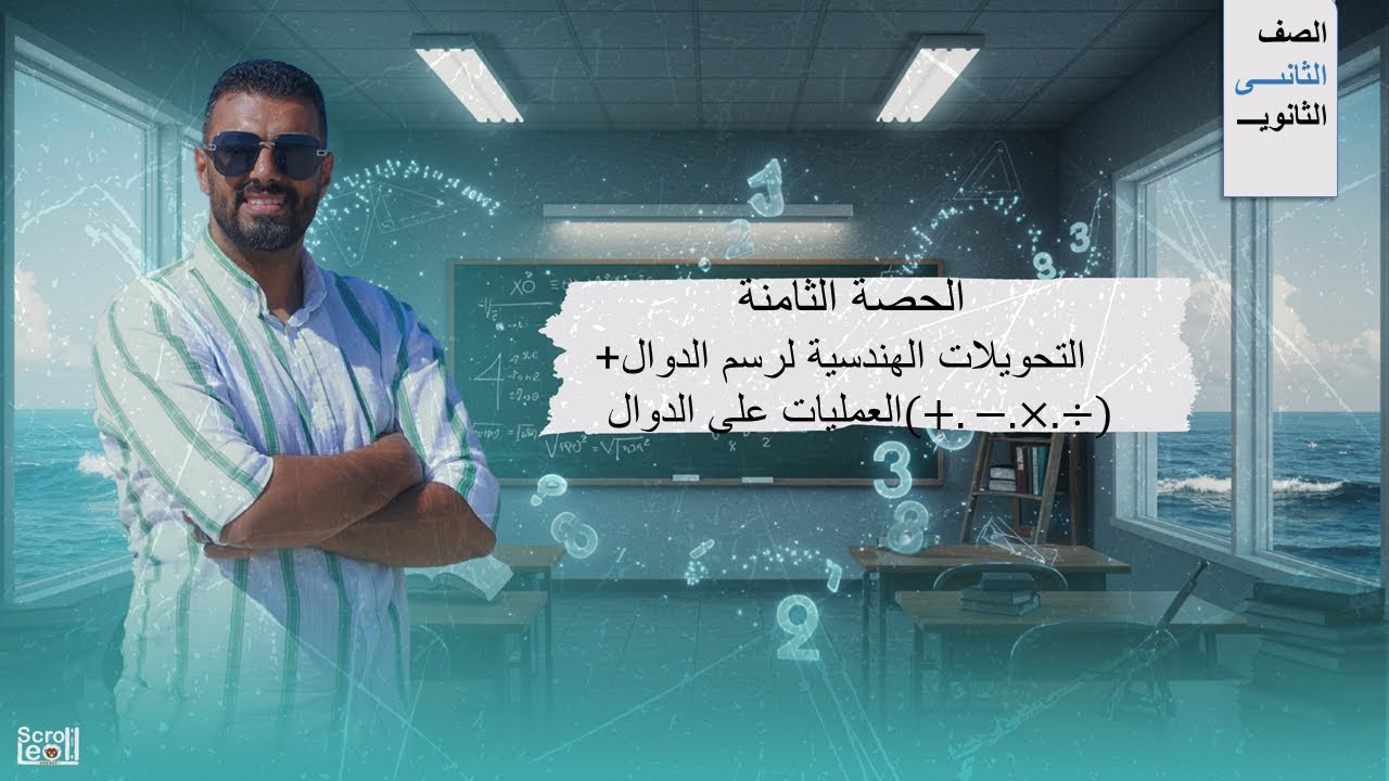 الحصة الثامنة الترم الاول 2ث (التحويلات الهندسية لرسم الدوال+ العمليات على الدوال (+.−.×.÷))