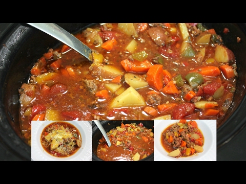Slow Cooker Hamburger Stew (Soup): Ground Beef...