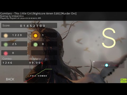 This Little Girl (Nightcore Amen Edit) [Murder Oni] || 99.00% FC || 513pp