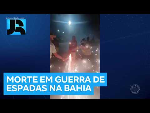 Homem de 47 anos morre ao ser atingido por artefato durante guerra de espadas na Bahia