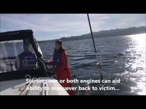 Heave-to Man Overboard recovery on Lagoon catamaran