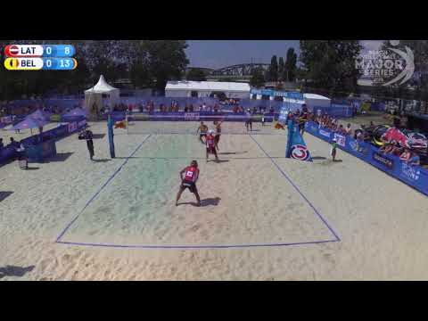 FIVB Beach volleyball, rules by example,  Overhand dig off block