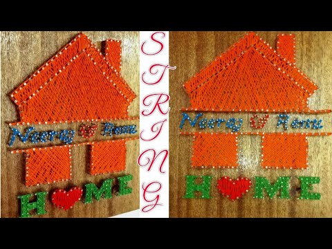DIY/String art/ Wood string art/String art wall hangings/wall decoration idea/String art with home Video