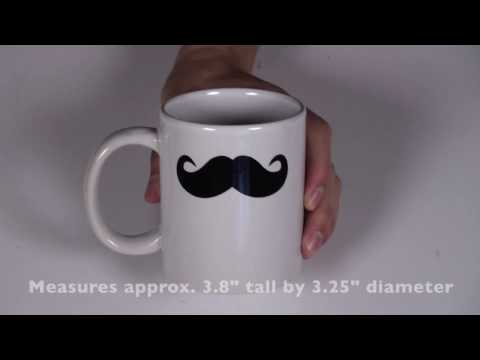 Ceramic mustache coffee mug