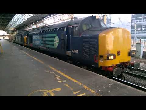 (HD) 37610 departs Preston on 6K73 with 37612 dead in tow 11/8/2015