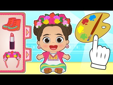 BABY LILY 🌺 Dresses up as Frida Kahlo | Educational...