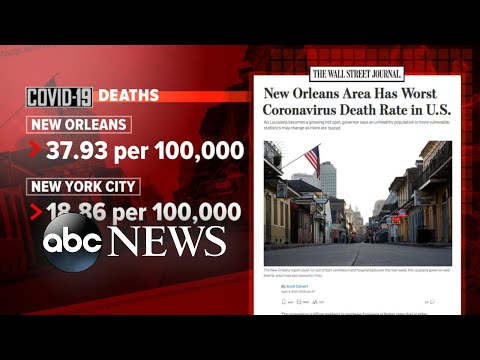 デトロイト、ニューオーリンズ、その他のコロナウイルスのホットスポット l ABCニュース (Detroit, New Orleans and other coronavirus hot spots l ABC News)