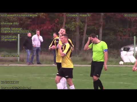 KS Żupawa 8-1 Junior II Zakrzów (6-0 Surma Sebastian) 30.10.2022 / Klasa "B"