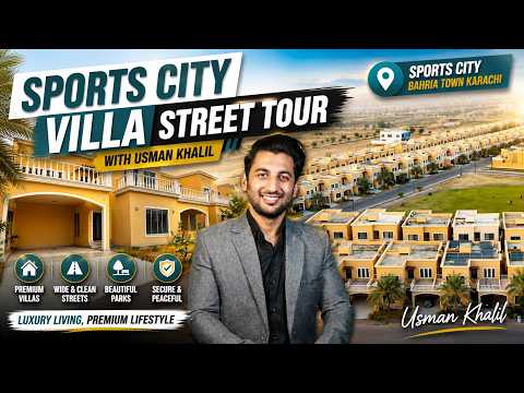 Sports City Villa Street Tour With Usman Khalil | Bahria Town Karachi