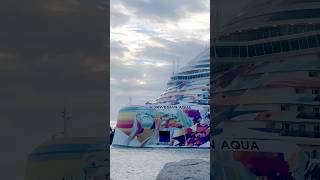 The BEAUTIFUL Norwegian Aqua sailing away from Miami 🚢🏝️ #nclaqua #cruise #miami