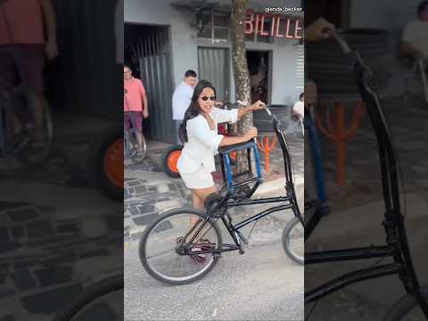 She Tried Riding This Weird Bike 😱#shortvideo