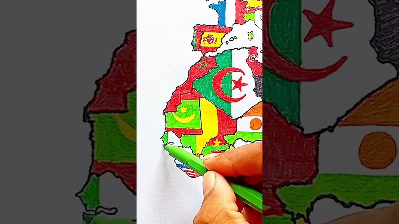 Draw Flag Map of Senegal 🇸🇳 #senegal
