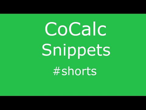 CoCalc Snippets Shorts