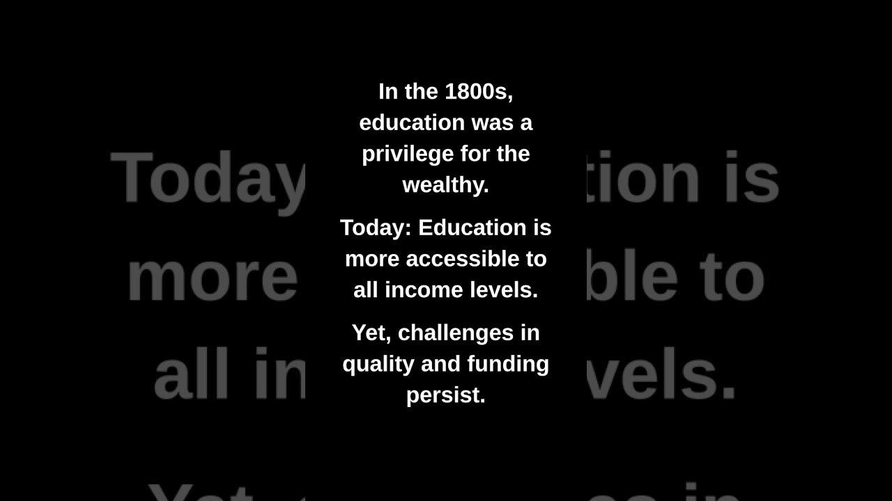 In the 1800s, education was a privilege for the wealthy.