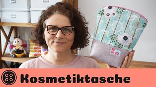 halbrunde Kosmetiktasche nähen / zippered cosmetic bag / kostenloses Schnittmuster